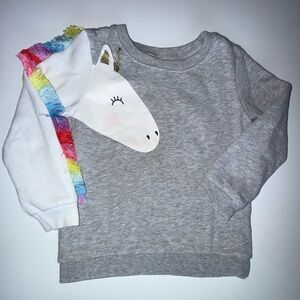 Carter’s Toddler Girl Unicorn Fleece Sweatshirt Gray Size 3T